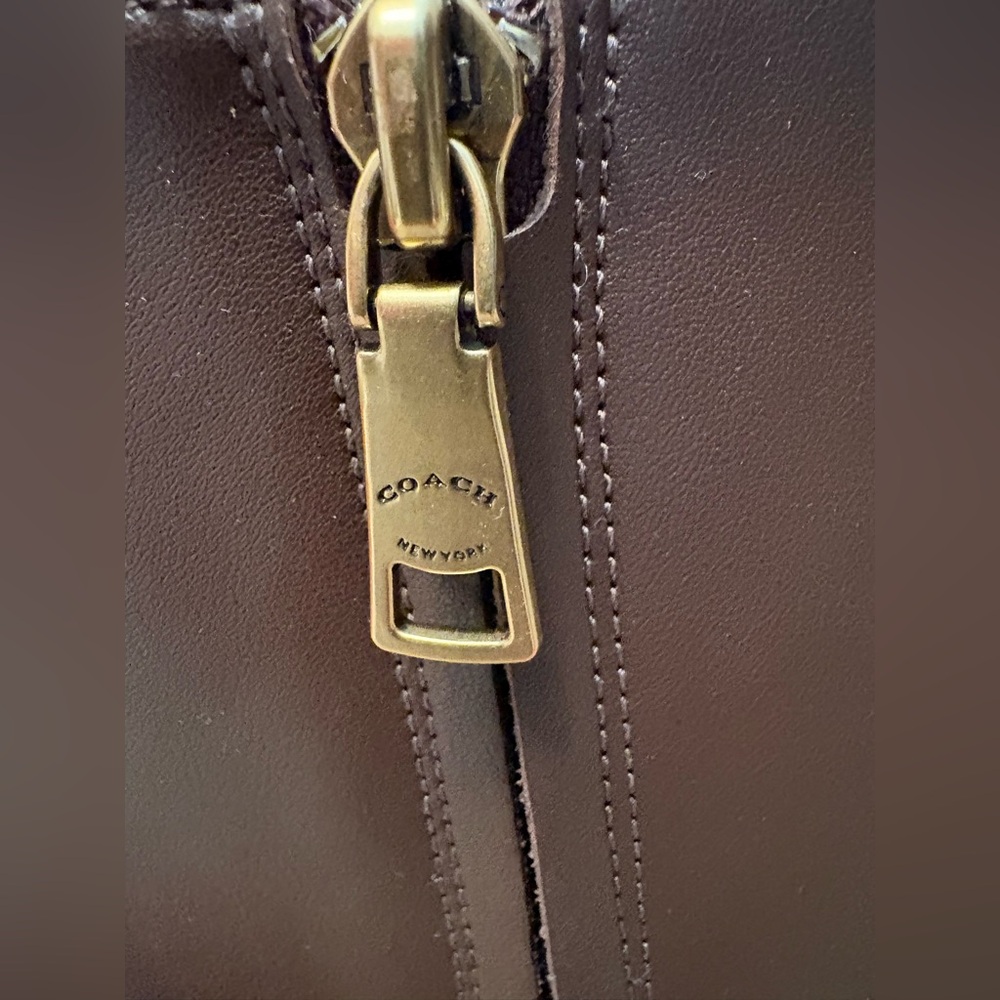 Coach Sculpted C Kitten Heel Leather Ankle Booties Maple Brown 8.5 NIB $275 - Picture 8 of 15